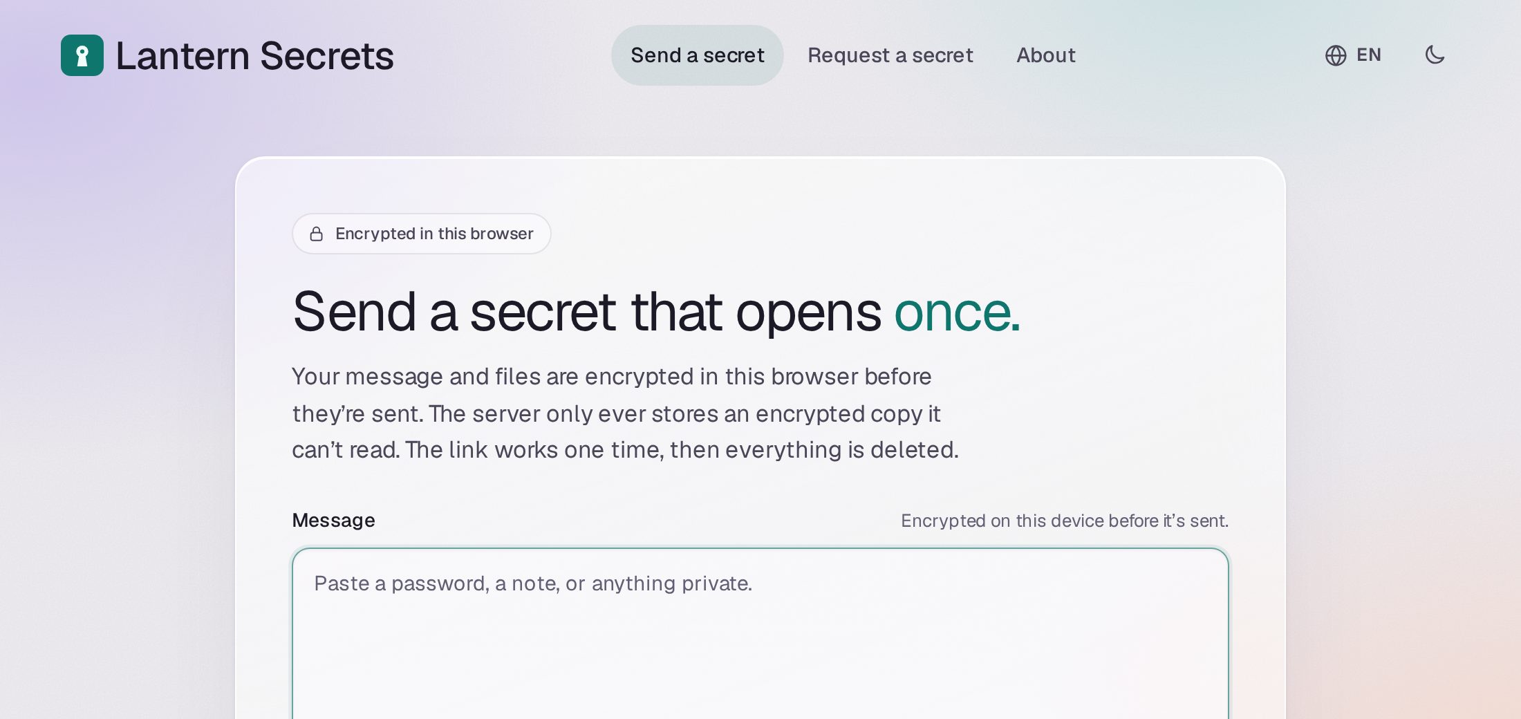 The same page with the word “once.” and the focus ring in teal #0f766e